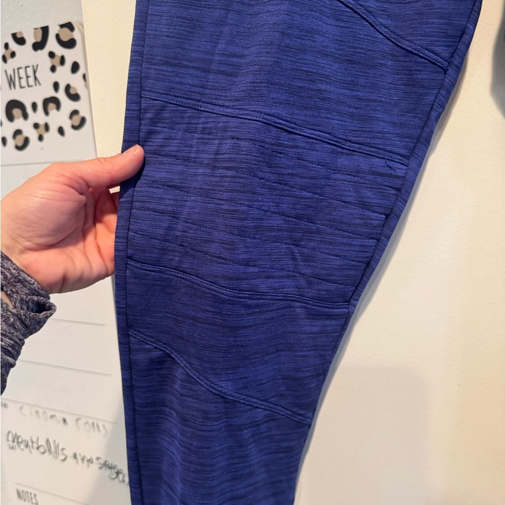 Fleo Blue Textured Leggings/joggers